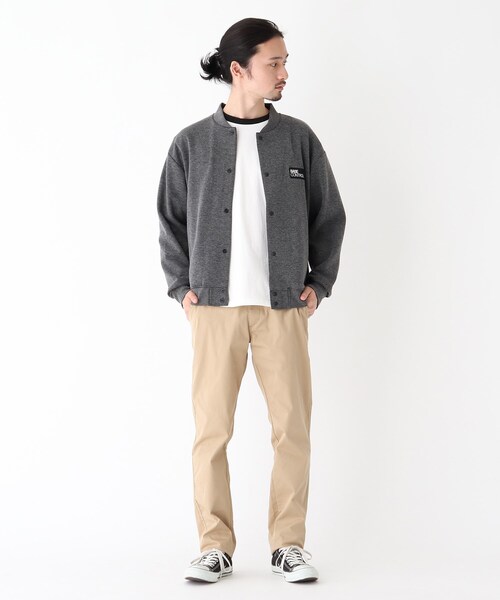 BASECONTROL（ベースコントロール）の「◆ダブルフェイス ワンマイル スタジャン風カットソーブルゾン（ブルゾン・メンズ・ブラック/アイボリー/グレー・02/04/03）」の14枚目の写真