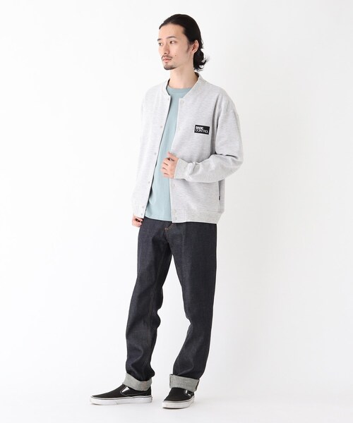 BASECONTROL（ベースコントロール）の「◆ダブルフェイス ワンマイル スタジャン風カットソーブルゾン（ブルゾン・メンズ・ブラック/アイボリー/グレー・02/04/03）」の11枚目の写真