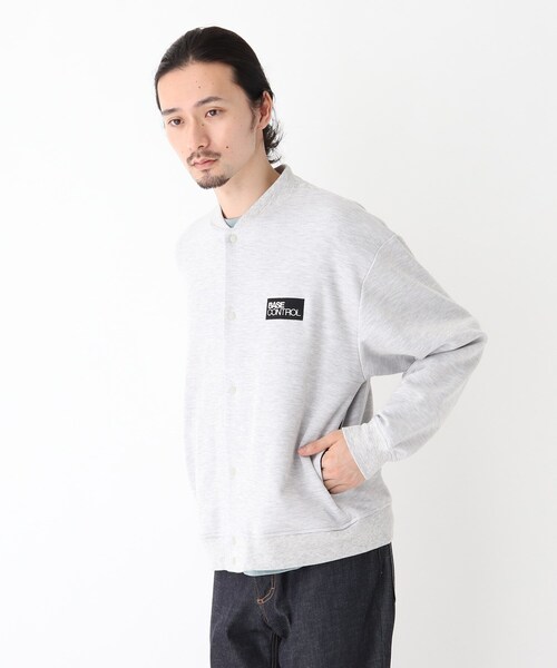 BASECONTROL（ベースコントロール）の「◆ダブルフェイス ワンマイル スタジャン風カットソーブルゾン（ブルゾン・メンズ・ブラック/アイボリー/グレー・02/04/03）」の12枚目の写真
