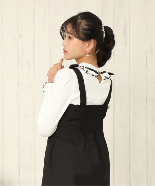 PINKHUNT（ピンクハント）の「PINKHUNT ネックフリルロンT 5851K #IG（Tシャツ/カットソー・キッズ・ピンク/ホワイト・120cm/150cm/140cm/160cm/130cm）」の8枚目の写真