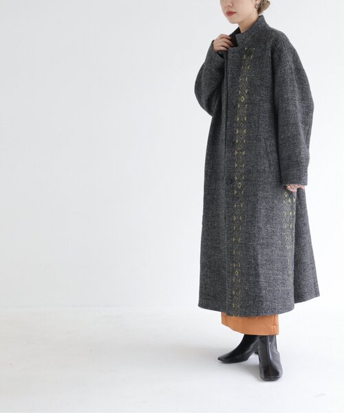 MJUKA.（ミューカ）の「イタリーツイードグリッターエンブロイダリーコート（その他アウター・レディース・チャコールグレー/キナリ・FREE）」の3枚目の写真