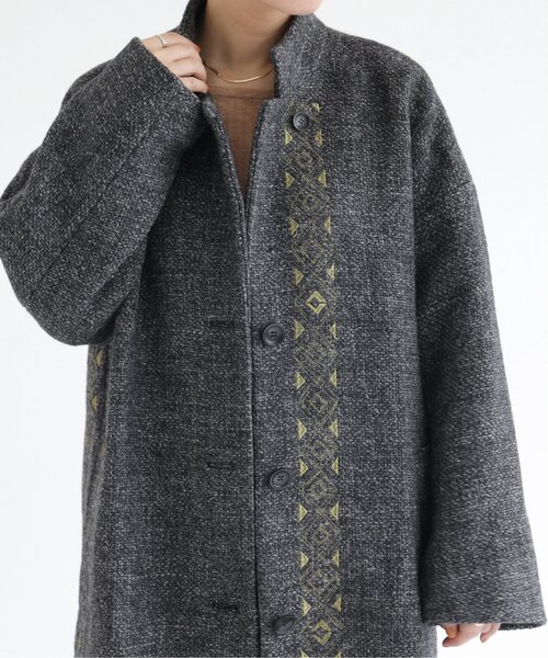 MJUKA.（ミューカ）の「イタリーツイードグリッターエンブロイダリーコート（その他アウター・レディース・チャコールグレー/キナリ・FREE）」の10枚目の写真