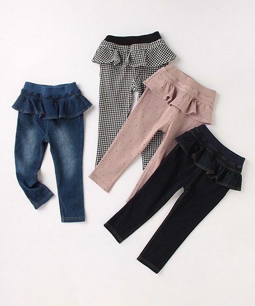 petit main(プティマイン)の「カットフリルスキニーストレッチパンツ(その他パンツ・キッズ・モカ/ブラック/ブルー/ネイビー・110cm/120cm/80cm/100cm/130cm/90cm)」の7枚目の写真