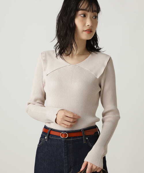 NATURAL BEAUTY BASIC（ナチュラルビューティーベーシック）の「[洗える]襟付きニット/0171270901（ニット/セーター・レディース・ブラック/オフホワイト/ピンク・MEDIUM）」の17枚目の写真