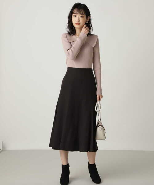 NATURAL BEAUTY BASIC（ナチュラルビューティーベーシック）の「[洗える]襟付きニット/0171270901（ニット/セーター・レディース・ブラック/オフホワイト/ピンク・MEDIUM）」の4枚目の写真