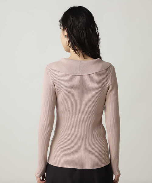 NATURAL BEAUTY BASIC（ナチュラルビューティーベーシック）の「[洗える]襟付きニット/0171270901（ニット/セーター・レディース・ブラック/オフホワイト/ピンク・MEDIUM）」の5枚目の写真