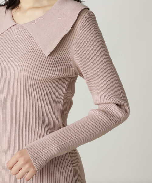 NATURAL BEAUTY BASIC（ナチュラルビューティーベーシック）の「[洗える]襟付きニット/0171270901（ニット/セーター・レディース・ブラック/オフホワイト/ピンク・MEDIUM）」の8枚目の写真