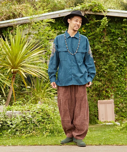 チャイハネ（チャイハネ）の「【チャイハネ】ジプラー刺繍メンズシャツ（シャツ/ブラウス・メンズ・ホワイト/オレンジ/ブルー・FREE）」の21枚目の写真