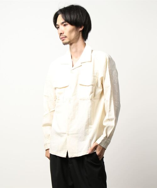 チャイハネ（チャイハネ）の「【チャイハネ】ジプラー刺繍メンズシャツ（シャツ/ブラウス・メンズ・ホワイト/オレンジ/ブルー・FREE）」の13枚目の写真