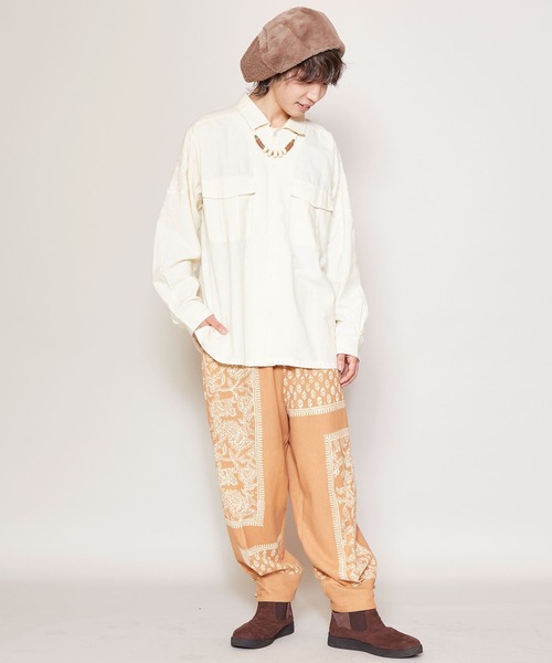 チャイハネ（チャイハネ）の「【チャイハネ】ジプラー刺繍メンズシャツ（シャツ/ブラウス・メンズ・ホワイト/オレンジ/ブルー・FREE）」の20枚目の写真