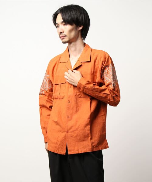 チャイハネ（チャイハネ）の「【チャイハネ】ジプラー刺繍メンズシャツ（シャツ/ブラウス・メンズ・ホワイト/オレンジ/ブルー・FREE）」の19枚目の写真