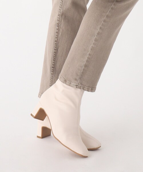 OPAQUE.CLIP(オペークドットクリップ)の「◆フェイクレザーストレッチブーツ【洗える成形インソール】(ブーツ・レディース・ブラック/ベージュ/オフホワイト・01/02/03)」の1枚目の写真