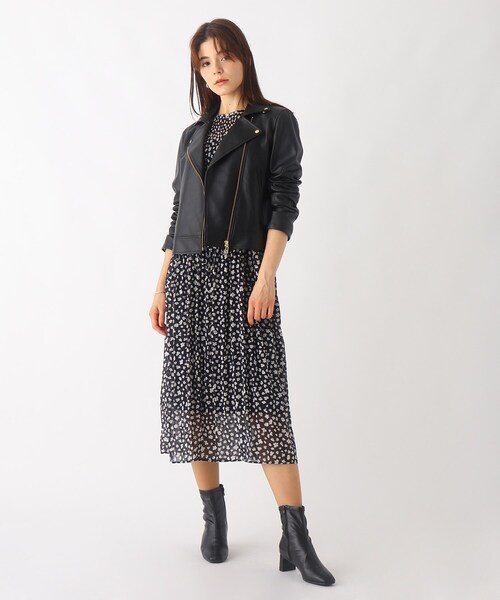 OPAQUE.CLIP(オペークドットクリップ)の「◆フェイクレザーストレッチブーツ【洗える成形インソール】(ブーツ・レディース・ブラック/ベージュ/オフホワイト・01/02/03)」の4枚目の写真