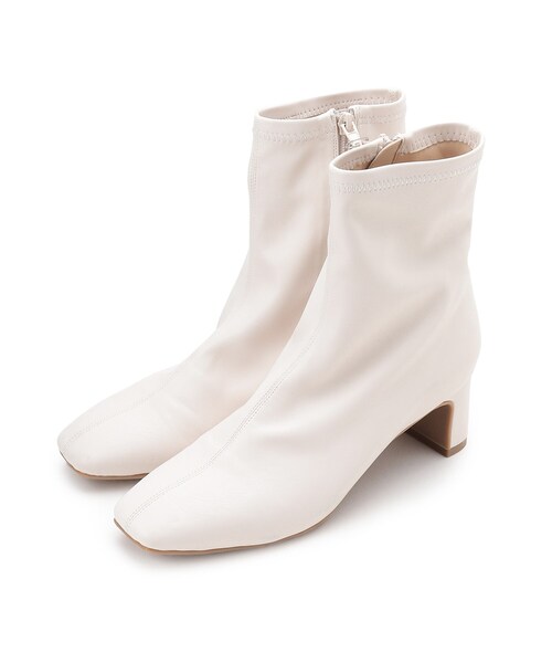 OPAQUE.CLIP(オペークドットクリップ)の「◆フェイクレザーストレッチブーツ【洗える成形インソール】(ブーツ・レディース・ブラック/ベージュ/オフホワイト・01/02/03)」の5枚目の写真