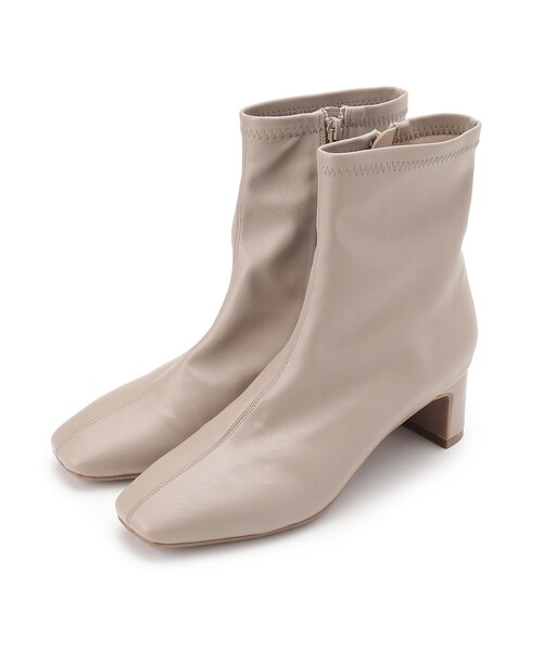 OPAQUE.CLIP(オペークドットクリップ)の「◆フェイクレザーストレッチブーツ【洗える成形インソール】(ブーツ・レディース・ブラック/ベージュ/オフホワイト・01/02/03)」の7枚目の写真