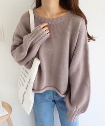 andme | 長袖クルーネックショート丈ニット(ニット/セーター)