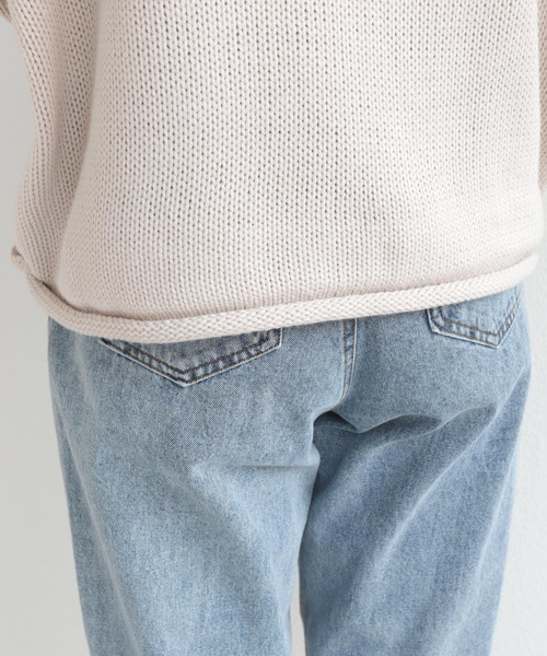 andme(アンドミー)の「長袖クルーネックショート丈ニット(ニット/セーター・レディース・グレー/アイボリー/ミント/グレー系その他/ベージュ系その他/ブラウン系その他/ブルー/サーモンピンク・M)」の17枚目の写真