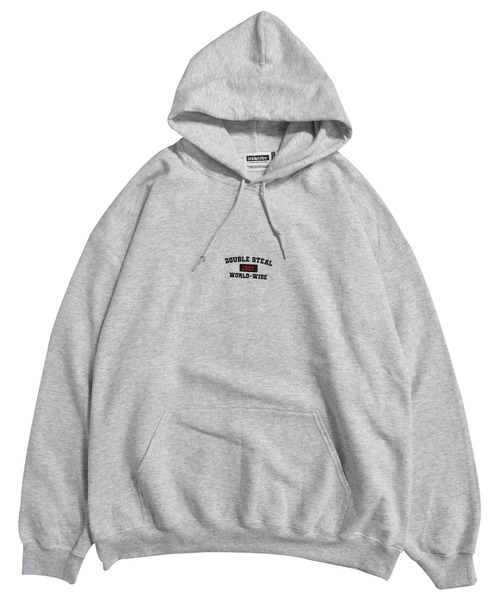 DOUBLE STEAL（ダブルスティール）の「Old School Font 裏起毛パーカー（パーカー・メンズ・アッシュグレー/ブラック/ダークグリーン/サンドベージュ・MEDIUM/LARGE/X-LARGE）」の12枚目の写真