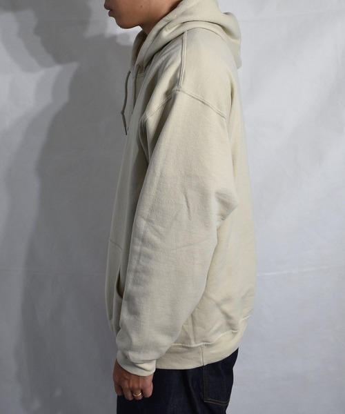 DOUBLE STEAL（ダブルスティール）の「Old School Font 裏起毛パーカー（パーカー・メンズ・アッシュグレー/ブラック/ダークグリーン/サンドベージュ・MEDIUM/LARGE/X-LARGE）」の17枚目の写真