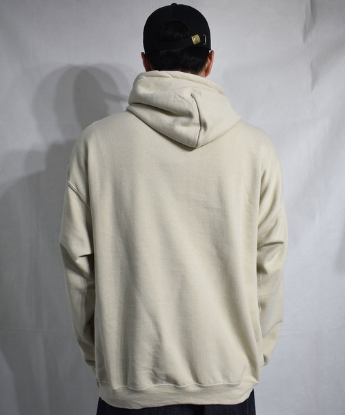 DOUBLE STEAL（ダブルスティール）の「Old School Font 裏起毛パーカー（パーカー・メンズ・アッシュグレー/ブラック/ダークグリーン/サンドベージュ・MEDIUM/LARGE/X-LARGE）」の10枚目の写真