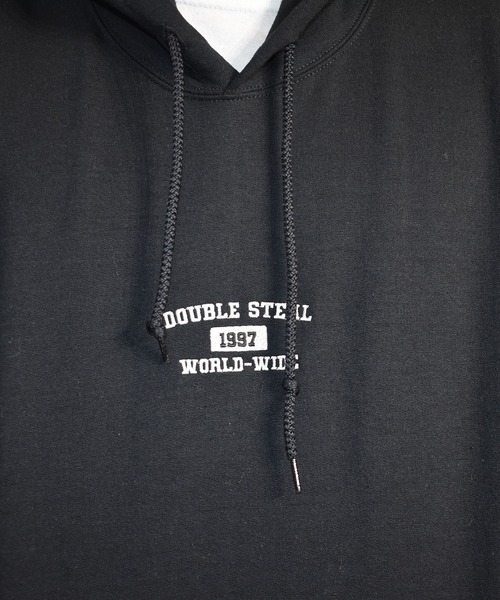 DOUBLE STEAL（ダブルスティール）の「Old School Font 裏起毛パーカー（パーカー・メンズ・アッシュグレー/ブラック/ダークグリーン/サンドベージュ・MEDIUM/LARGE/X-LARGE）」の16枚目の写真