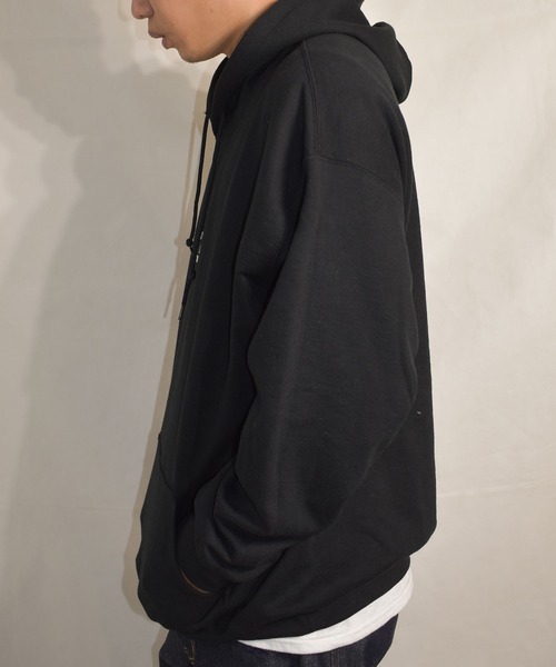 DOUBLE STEAL（ダブルスティール）の「Old School Font 裏起毛パーカー（パーカー・メンズ・アッシュグレー/ブラック/ダークグリーン/サンドベージュ・MEDIUM/LARGE/X-LARGE）」の18枚目の写真