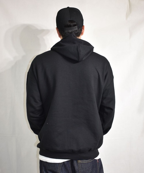 DOUBLE STEAL（ダブルスティール）の「Old School Font 裏起毛パーカー（パーカー・メンズ・アッシュグレー/ブラック/ダークグリーン/サンドベージュ・MEDIUM/LARGE/X-LARGE）」の11枚目の写真