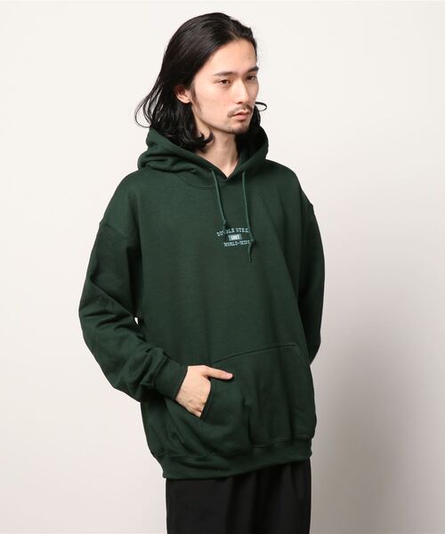 DOUBLE STEAL（ダブルスティール）の「Old School Font 裏起毛パーカー（パーカー・メンズ・アッシュグレー/ブラック/ダークグリーン/サンドベージュ・MEDIUM/LARGE/X-LARGE）」の21枚目の写真