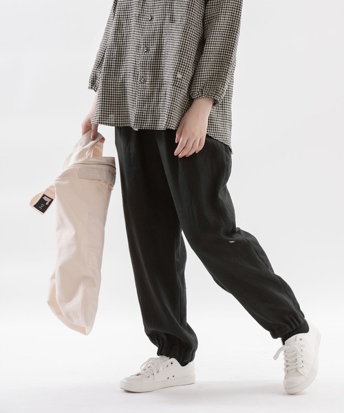 chanvre nop de nod(シャンブルノップドゥノッド)の「chanvre 裾ゴムパンツ(その他パンツ・レディース・ブラック/スミクロ/キナリ・9)」の2枚目の写真