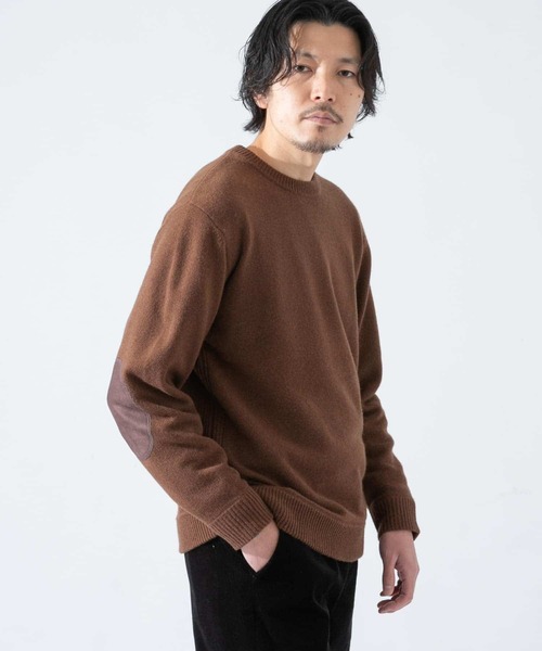 URBAN RESEARCH ROSSO MEN(アーバンリサーチロッソメン)の「ハミルトンラムズウールエルボーパッチニット(ニット/セーター・メンズ・ネイビー/ベージュ系その他/ベージュ/カーキ/ブラック/ブラウン・X-LARGE/MEDIUM/SMALL/LARGE)」の15枚目の写真