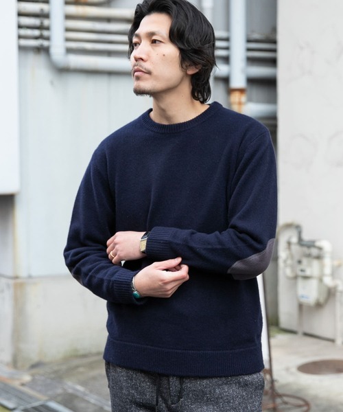 URBAN RESEARCH ROSSO MEN(アーバンリサーチロッソメン)の「ハミルトンラムズウールエルボーパッチニット(ニット/セーター・メンズ・ネイビー/ベージュ系その他/ベージュ/カーキ/ブラック/ブラウン・X-LARGE/MEDIUM/SMALL/LARGE)」の16枚目の写真