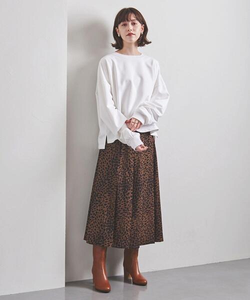 UNITED ARROWS(ユナイテッドアローズ)の「<UNITED ARROWS>レオパードプリント タック スカート W◆(スカート・レディース・ブラウン/グレー・40/36/38)」の6枚目の写真