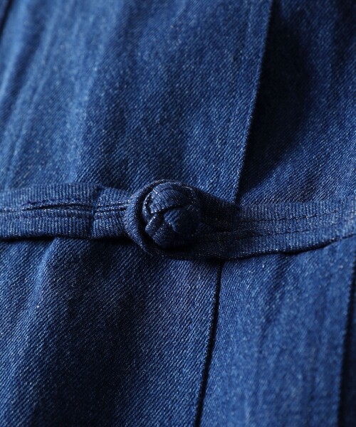 FREAK'S STORE（フリークスストア）の「WEB限定 ビッグシルエット チャイナボタン スタンドカラーカバーオール/ダック/デニム/チャイナデザイン（カバーオール・メンズ・オリーブ/ブラウン/ブラック/インディゴブルー・MEDIUM/LARGE/SMALL）」の12枚目の写真