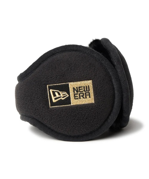 NEW ERA（ニューエラ）の「NEW ERA/ニューエラ イヤーマフ フリース ボックスロゴ 耳当て 防寒 12541397/14669997（イヤーマフ・メンズ・ブラック×ブラック/ブラック×ゴールド・FREE）」の2枚目の写真