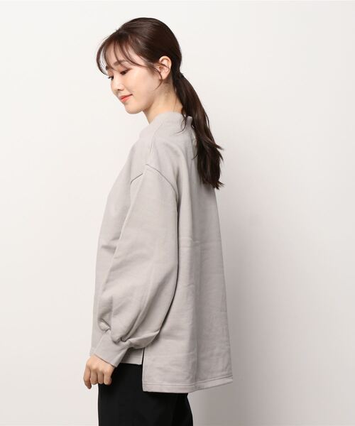 NANO universe（ナノユニバース）の「裏毛ハイネックプルオーバー（Tシャツ/カットソー・レディース・ライトグレー/バーガンディー/ブラック・FREE）」の5枚目の写真