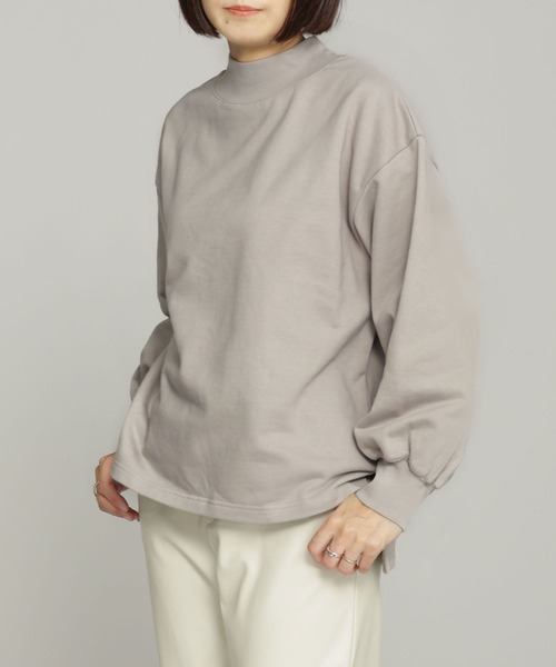 NANO universe（ナノユニバース）の「裏毛ハイネックプルオーバー（Tシャツ/カットソー・レディース・ライトグレー/バーガンディー/ブラック・FREE）」の3枚目の写真