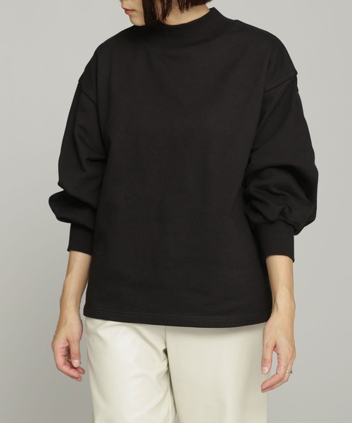 NANO universe（ナノユニバース）の「裏毛ハイネックプルオーバー（Tシャツ/カットソー・レディース・ライトグレー/バーガンディー/ブラック・FREE）」の2枚目の写真