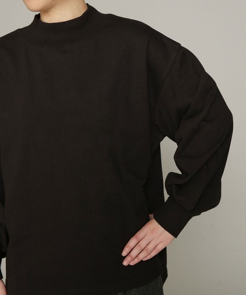 NANO universe（ナノユニバース）の「裏毛ハイネックプルオーバー（Tシャツ/カットソー・レディース・ライトグレー/バーガンディー/ブラック・FREE）」の10枚目の写真