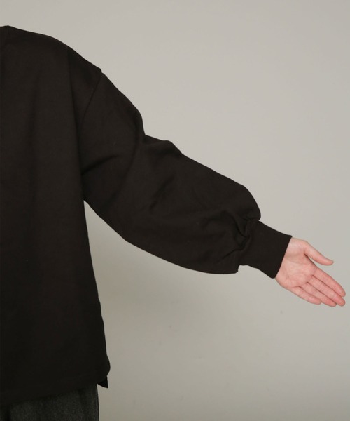 NANO universe（ナノユニバース）の「裏毛ハイネックプルオーバー（Tシャツ/カットソー・レディース・ライトグレー/バーガンディー/ブラック・FREE）」の11枚目の写真