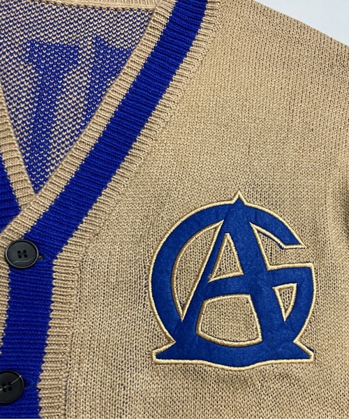 GALLIS ADDICTION（ガリスアディクション）の「GA LOGO KNIT CARDIGAN/ロゴ ニットカーディガン（カーディガン/ボレロ・メンズ・ブラック/グレー/ベージュ・FREE）」の9枚目の写真