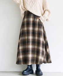 \新色登場/オンブレーチェックスカート