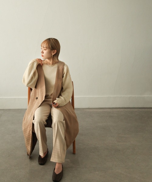 Chillfar（チルファー）の「ジャガード襟配ボリュームスリーブニット（ニット/セーター・レディース・ベージュ/ブラウン/グリーン/アイボリー・FREE）」の21枚目の写真