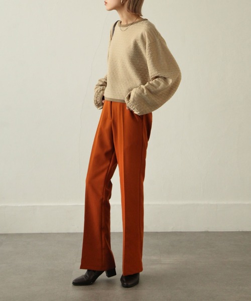 Chillfar（チルファー）の「ジャガード襟配ボリュームスリーブニット（ニット/セーター・レディース・ベージュ/ブラウン/グリーン/アイボリー・FREE）」の12枚目の写真