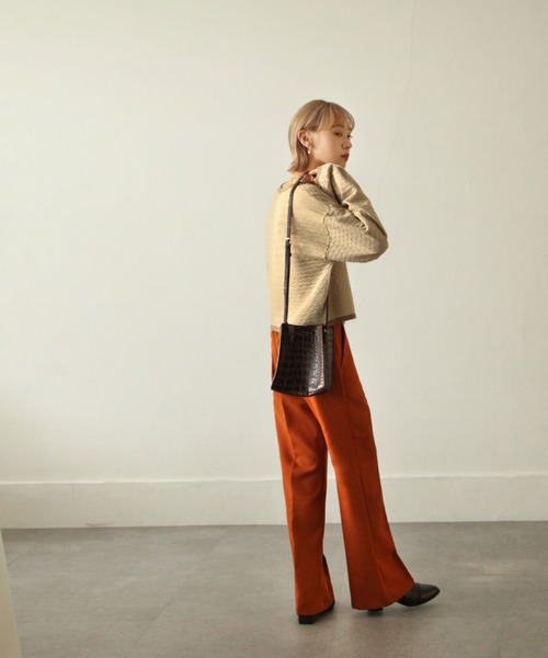 Chillfar（チルファー）の「ジャガード襟配ボリュームスリーブニット（ニット/セーター・レディース・ベージュ/ブラウン/グリーン/アイボリー・FREE）」の16枚目の写真