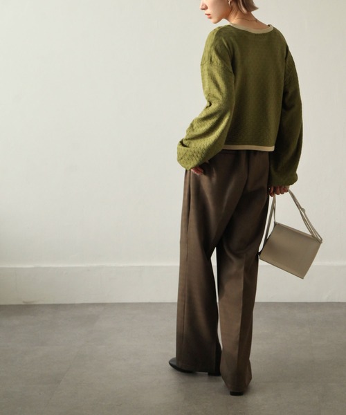 Chillfar（チルファー）の「ジャガード襟配ボリュームスリーブニット（ニット/セーター・レディース・ベージュ/ブラウン/グリーン/アイボリー・FREE）」の20枚目の写真