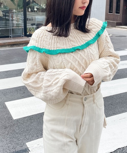 frunco（フランコ）の「襟フリルニット（ニット/セーター）」 - WEAR