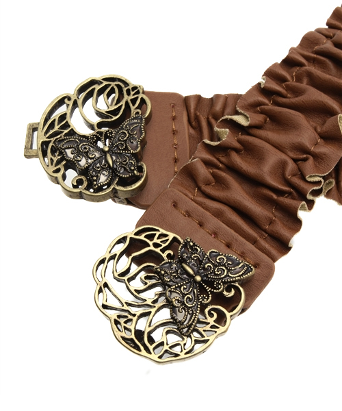 axes femme（アクシーズファム）の「蝶々×バラステンドゴムベルト（ベルト・レディース・レッド/ブラウン/ブラック・MEDIUM）」の4枚目の写真