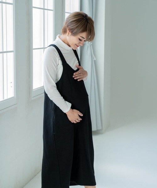 CHOCOA(チョコア)の「マタニティ授乳サロペットスカート(マタニティウェア/グッズ・レディース・ブラック・FREE)」の7枚目の写真