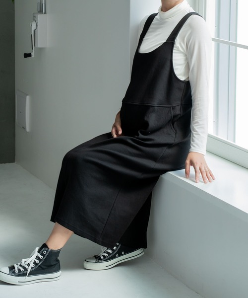 CHOCOA(チョコア)の「マタニティ授乳サロペットスカート(マタニティウェア/グッズ・レディース・ブラック・FREE)」の12枚目の写真
