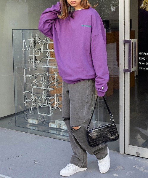 Snap club(スナップクラブ)の「【Snap club】ハイウエストダメージストレートデニムパンツ(デニムパンツ・レディース・ライトインディゴブルー/インディゴブルー/サックスブルー/グレー/ブラック/サックスブルー系・L/M)」の19枚目の写真